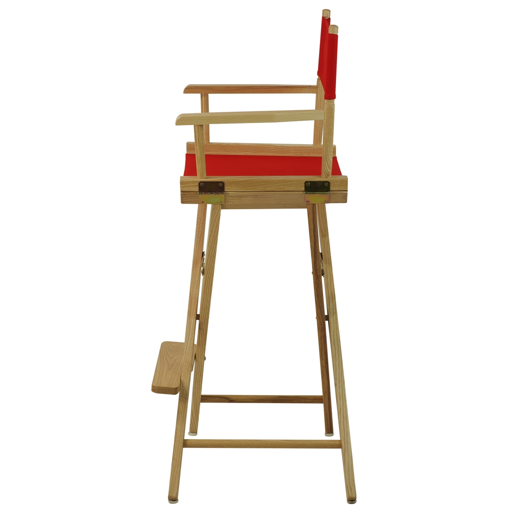 American Trails Extra-Wide Premium 30"  Directors Chair Natural Frame W/Red Color Cover. Picture 2