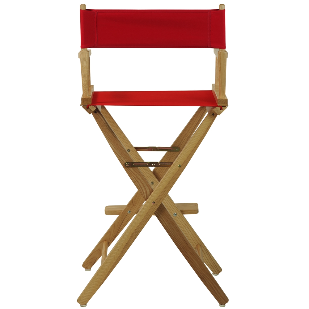 American Trails Extra-Wide Premium 30"  Directors Chair Natural Frame W/Red Color Cover. Picture 3