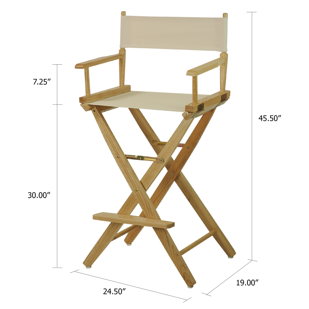 American Trails Extra-Wide Premium 30"  Directors Chair Natural Frame W/Natural Color Cover. Picture 5