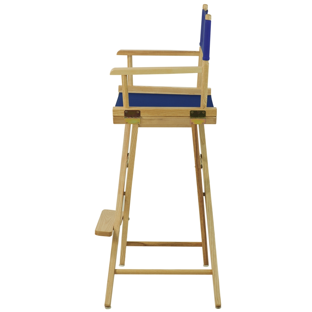American Trails Extra-Wide Premium 30"  Directors Chair Natural Frame W/Royal Blue Color Cover. Picture 2