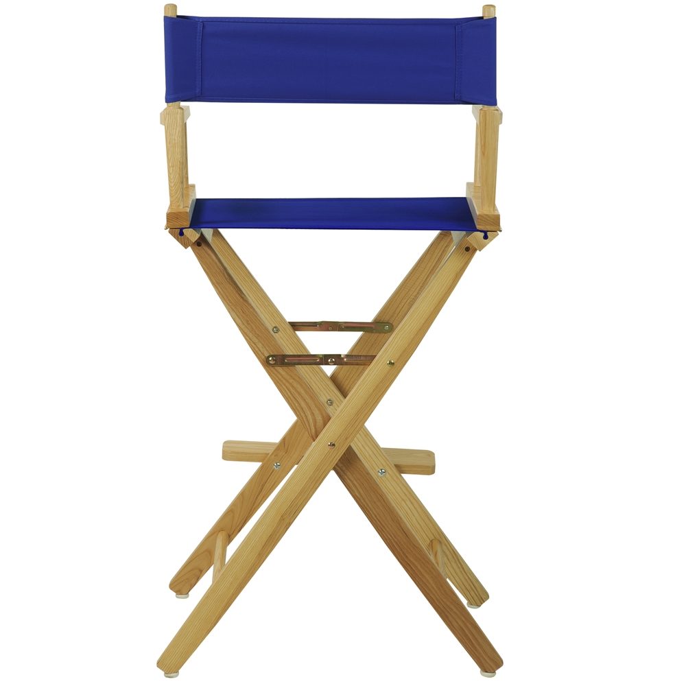 American Trails Extra-Wide Premium 30"  Directors Chair Natural Frame W/Royal Blue Color Cover. Picture 3