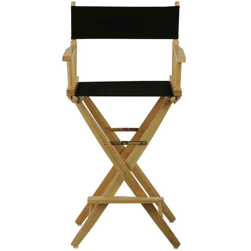 American Trails Extra-Wide Premium 30"  Directors Chair Natural Frame W/Black Color Cover. Picture 1