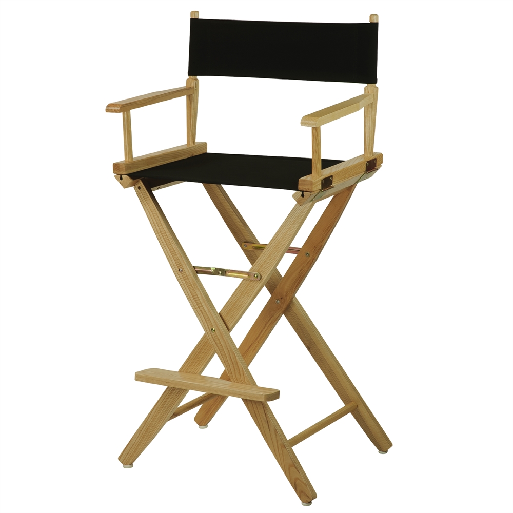 American Trails Extra-Wide Premium 30"  Directors Chair Natural Frame W/Black Color Cover. Picture 4