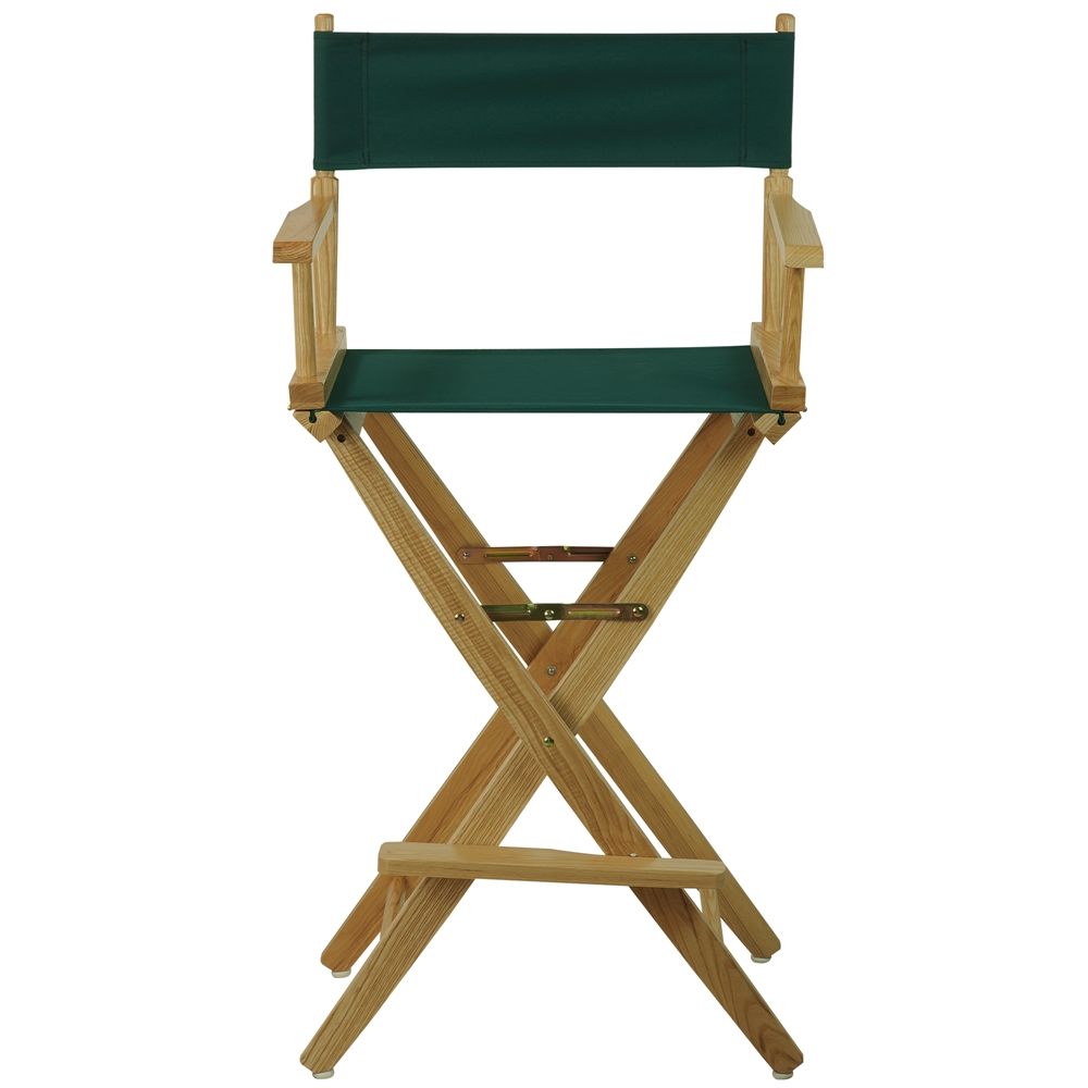 American Trails Extra-Wide Premium 30"  Directors Chair Natural Frame W/Hunter Green Color Cover. Picture 1
