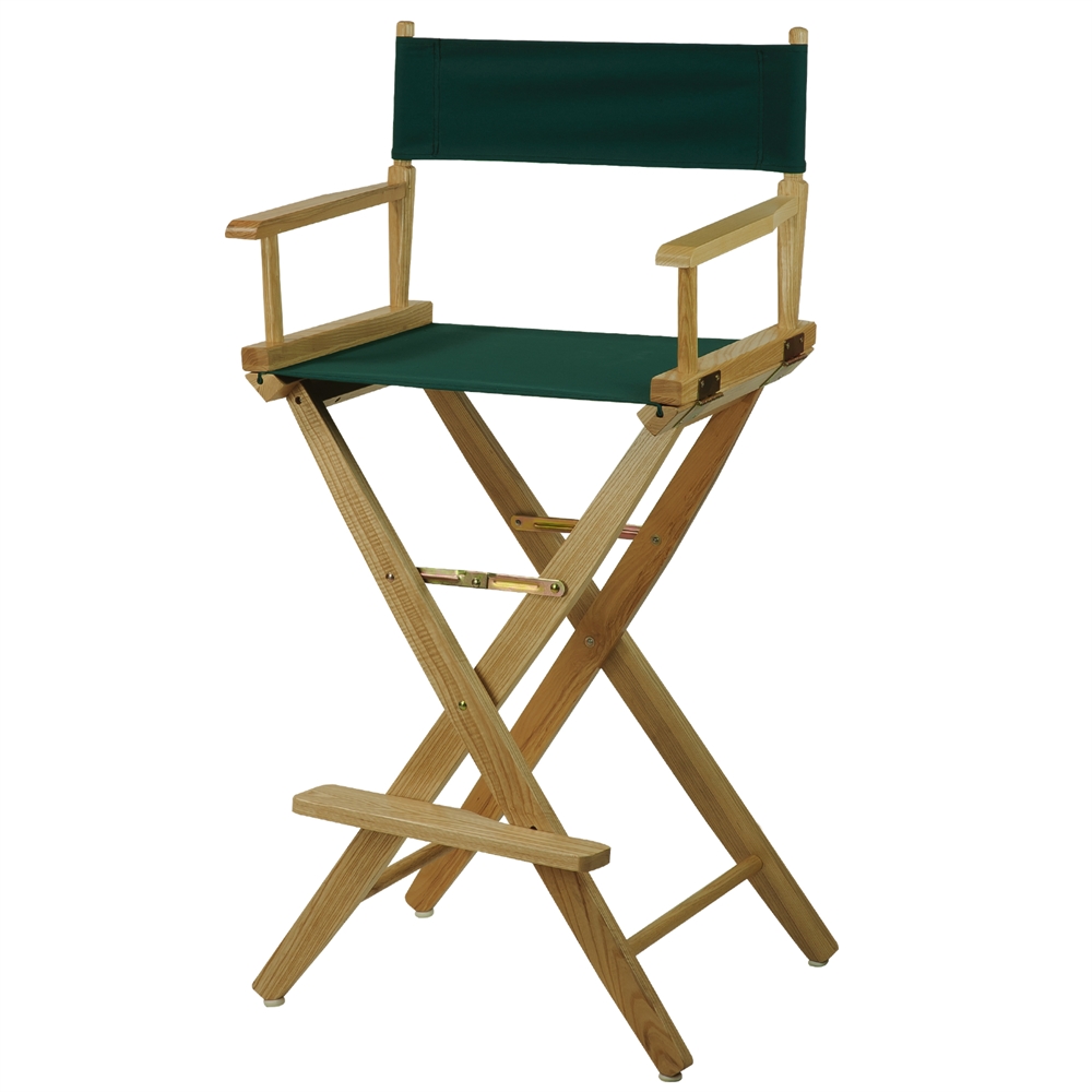American Trails Extra-Wide Premium 30"  Directors Chair Natural Frame W/Hunter Green Color Cover. Picture 4