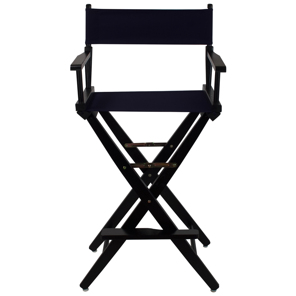 American Trails Extra-Wide Premium 30"  Directors Chair Black Frame W/Navy Color Cover. Picture 1