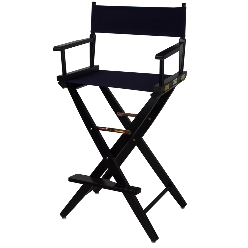 American Trails Extra-Wide Premium 30"  Directors Chair Black Frame W/Navy Color Cover. Picture 4