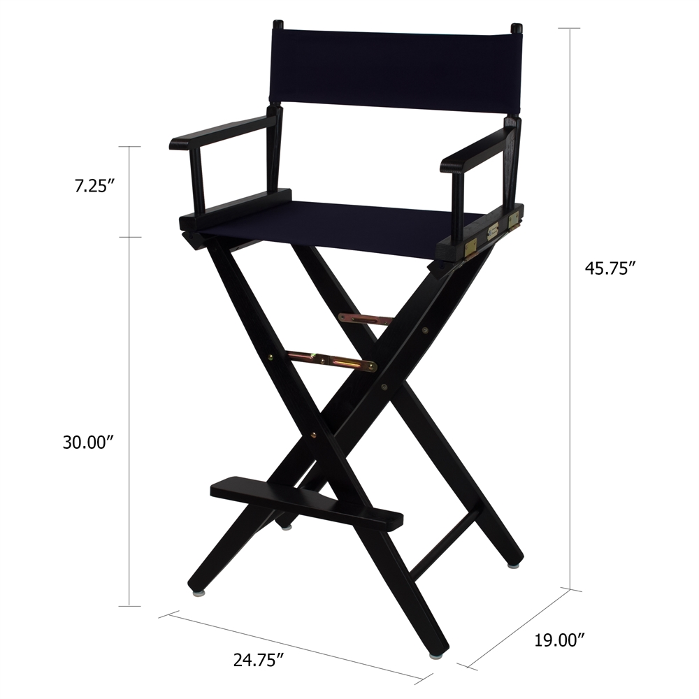 American Trails Extra-Wide Premium 30"  Directors Chair Black Frame W/Navy Color Cover. Picture 5