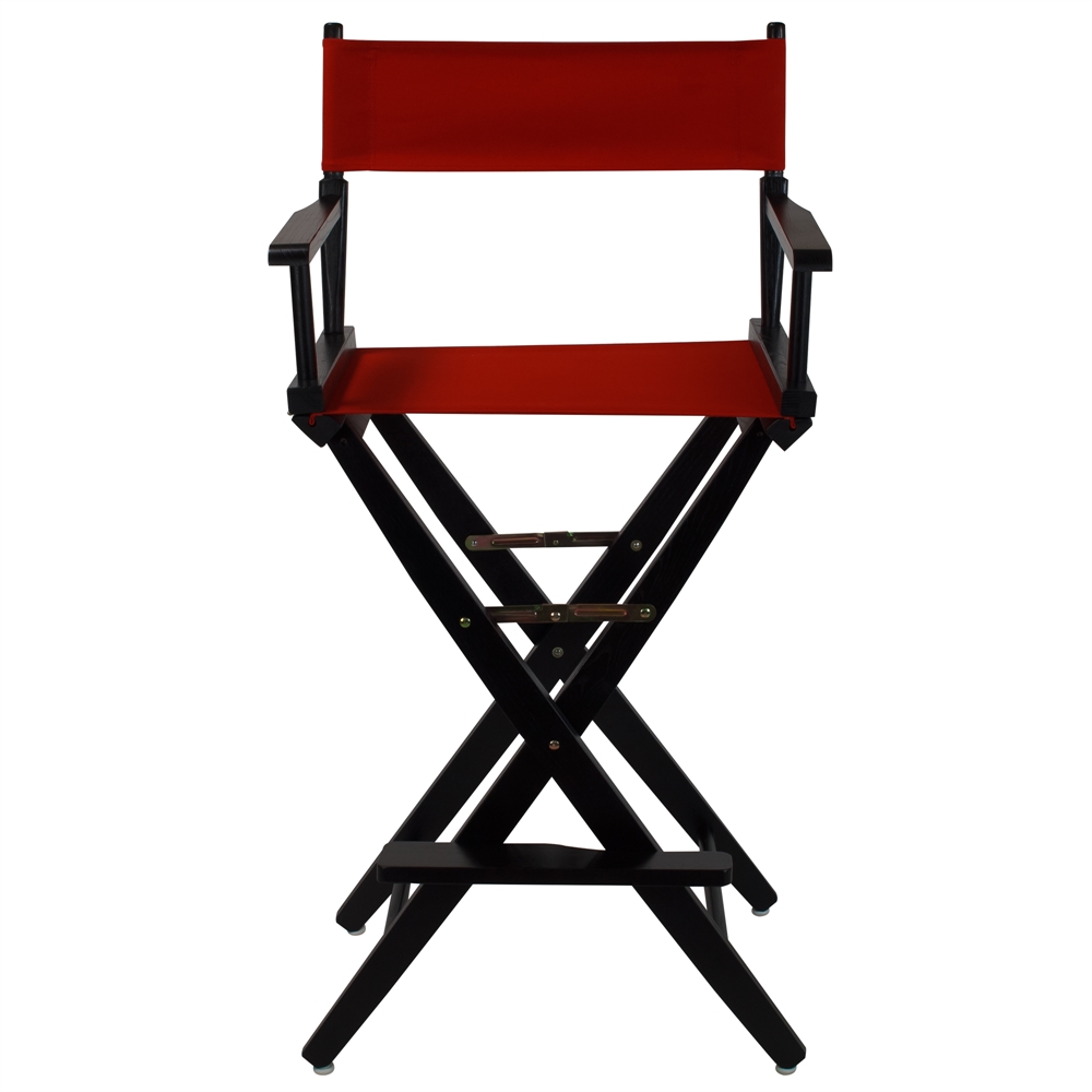 American Trails Extra-Wide Premium 30"  Directors Chair Black Frame W/Red Color Cover. Picture 1