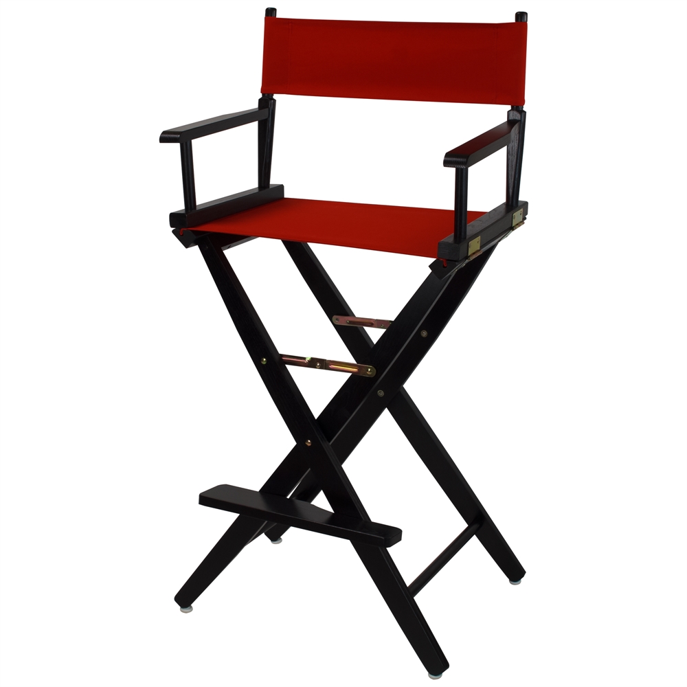 American Trails Extra-Wide Premium 30"  Directors Chair Black Frame W/Red Color Cover. Picture 4