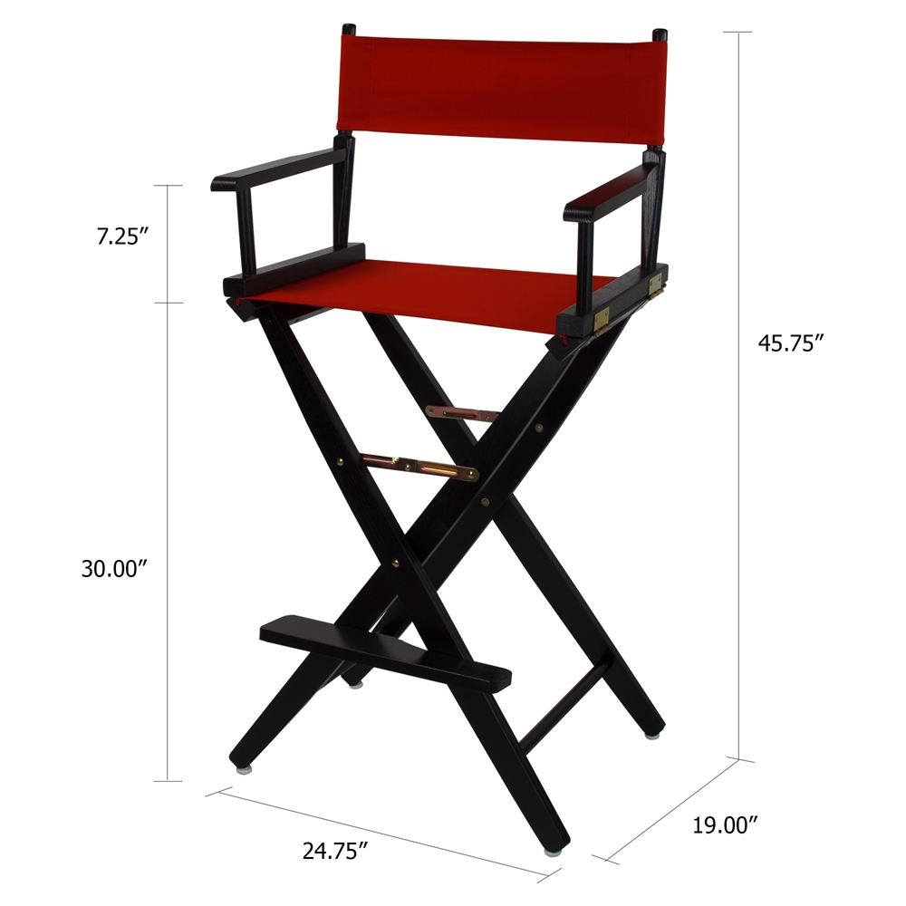 American Trails Extra-Wide Premium 30"  Directors Chair Black Frame W/Red Color Cover. Picture 5