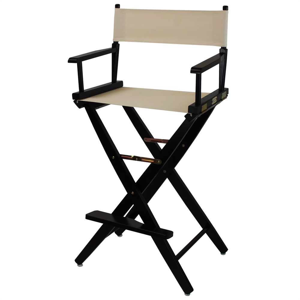 American Trails Extra-Wide Premium 30"  Directors Chair Black Frame W/Natural Color Cover. Picture 4