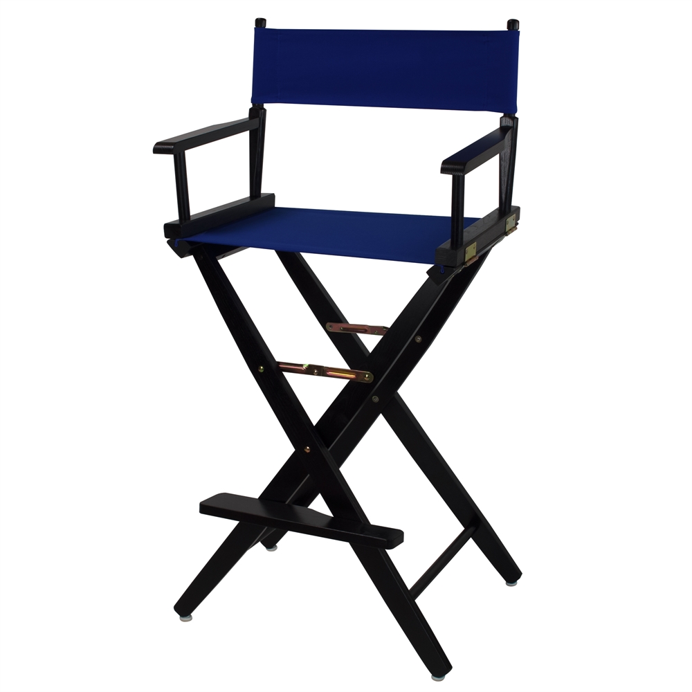 American Trails Extra-Wide Premium 30"  Directors Chair Black Frame W/Royal Blue Color Cover. Picture 4