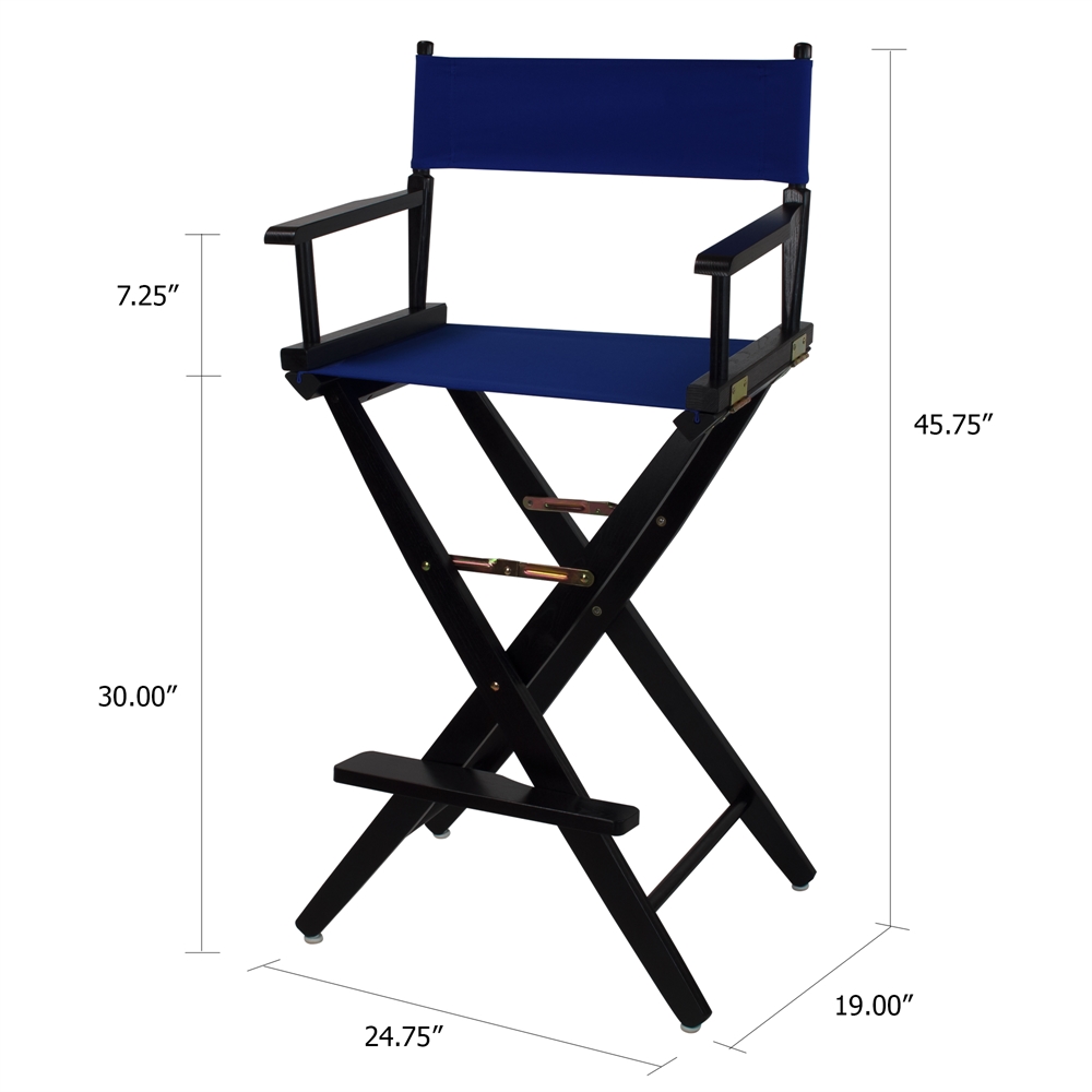American Trails Extra-Wide Premium 30"  Directors Chair Black Frame W/Royal Blue Color Cover. Picture 5