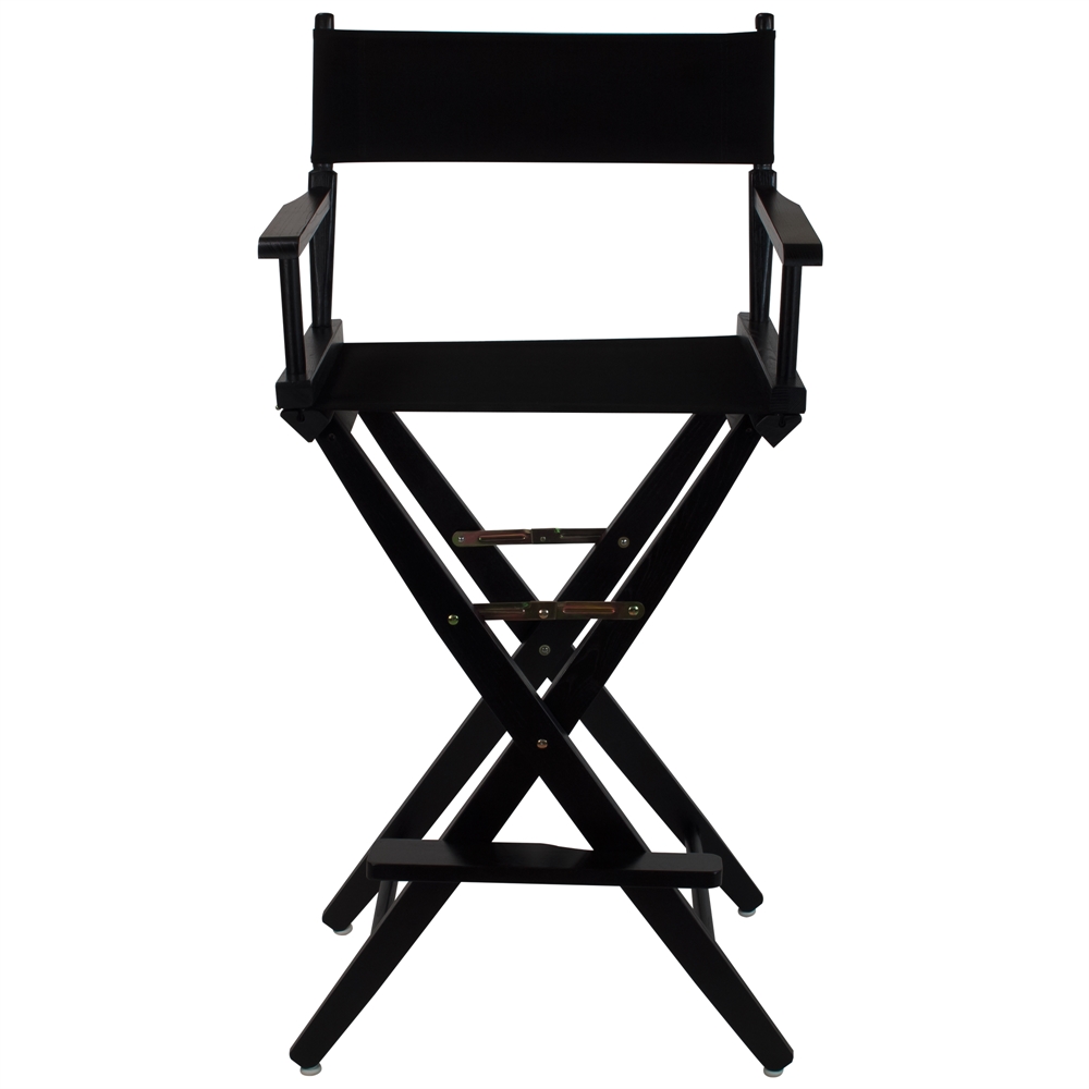 American Trails Extra-Wide Premium 30"  Directors Chair Black Frame W/Black Color Cover. Picture 1
