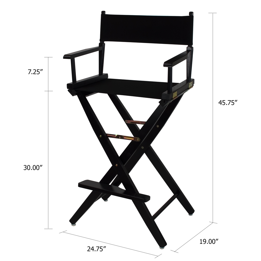 American Trails Extra-Wide Premium 30"  Directors Chair Black Frame W/Black Color Cover. Picture 5
