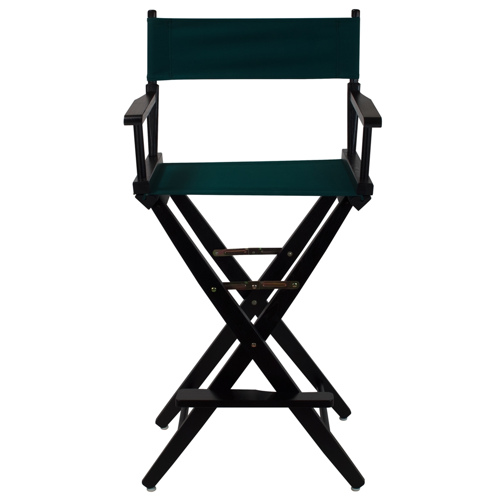 American Trails Extra-Wide Premium 30"  Directors Chair Black Frame W/Hunter Green Color Cover. Picture 1