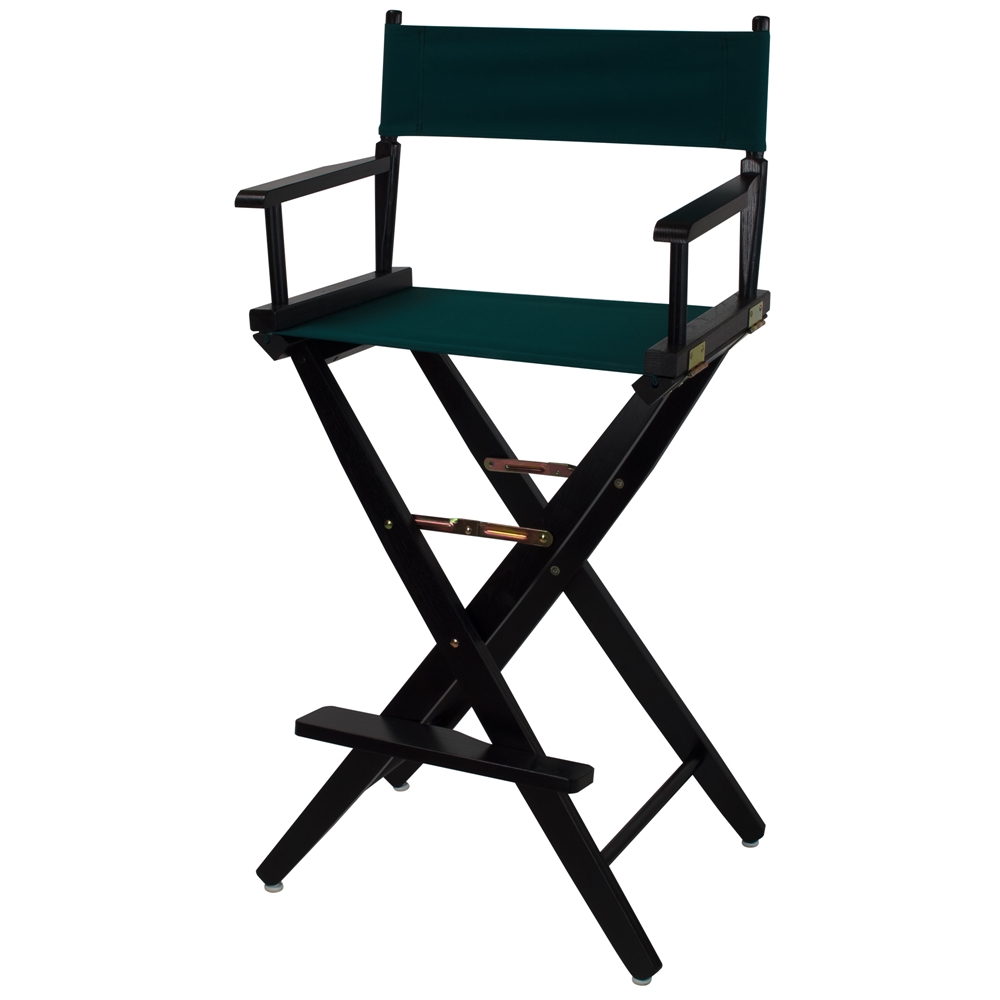 American Trails Extra-Wide Premium 30"  Directors Chair Black Frame W/Hunter Green Color Cover. Picture 4