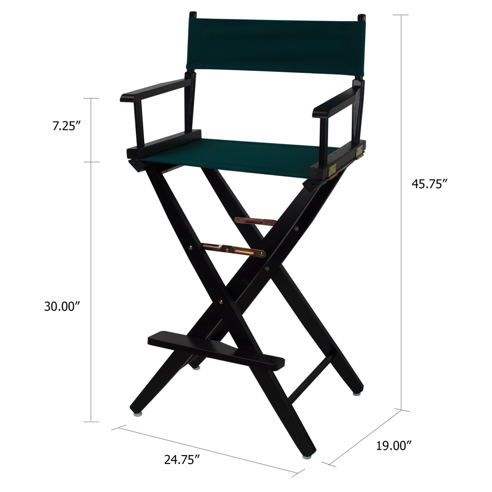 American Trails Extra-Wide Premium 30"  Directors Chair Black Frame W/Hunter Green Color Cover. Picture 5