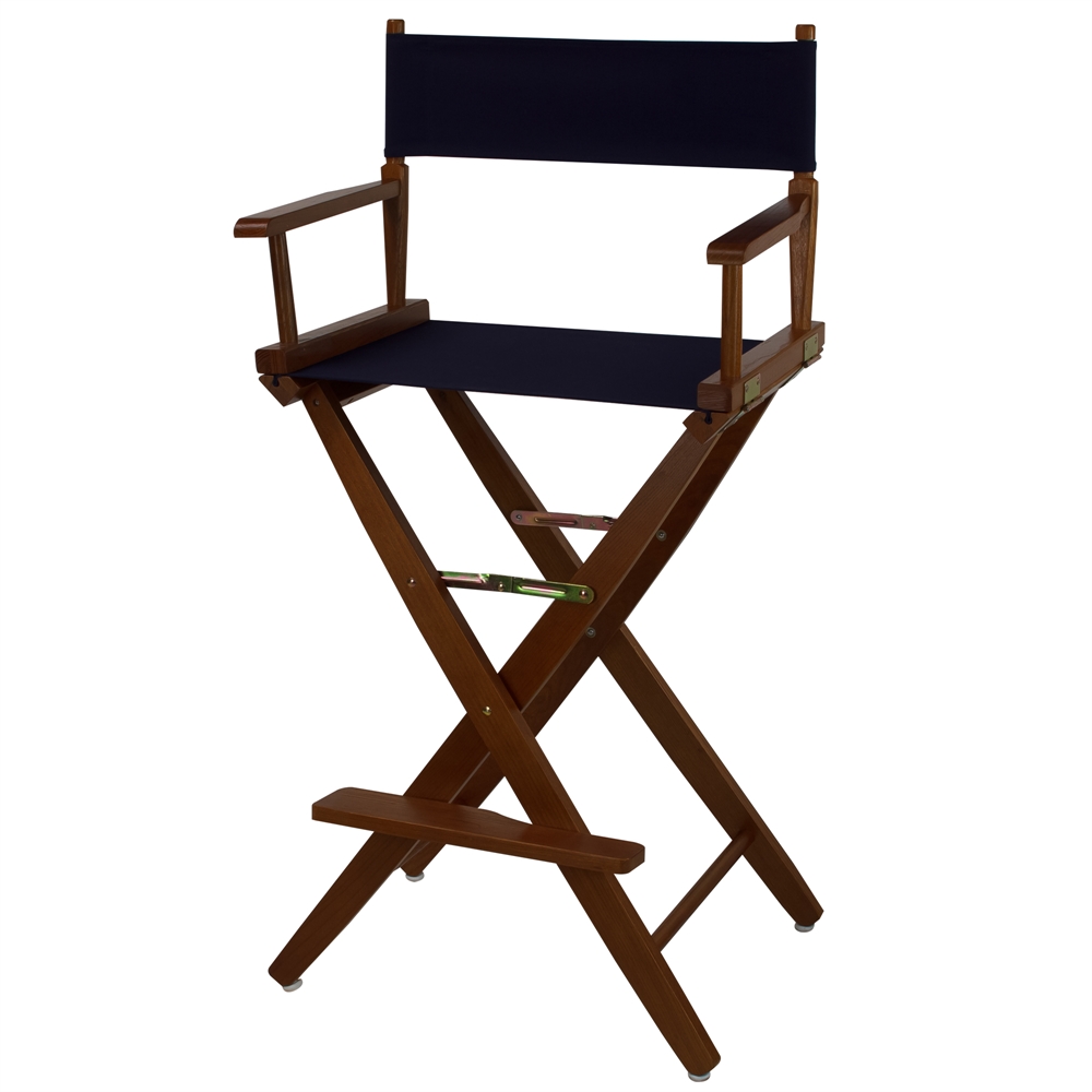 American Trails Extra-Wide Premium 30"  Directors Chair Mission Oak Frame W/Navy Color Cover. Picture 4