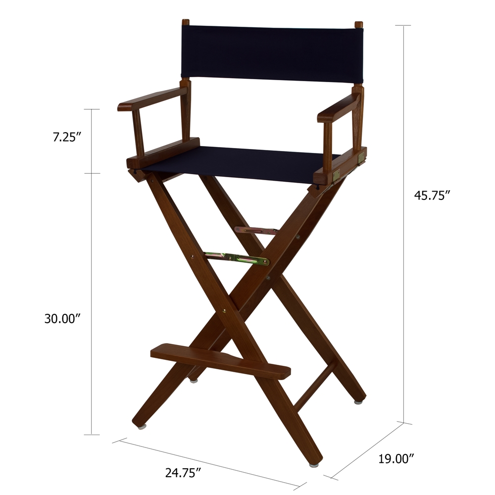 American Trails Extra-Wide Premium 30"  Directors Chair Mission Oak Frame W/Navy Color Cover. Picture 5