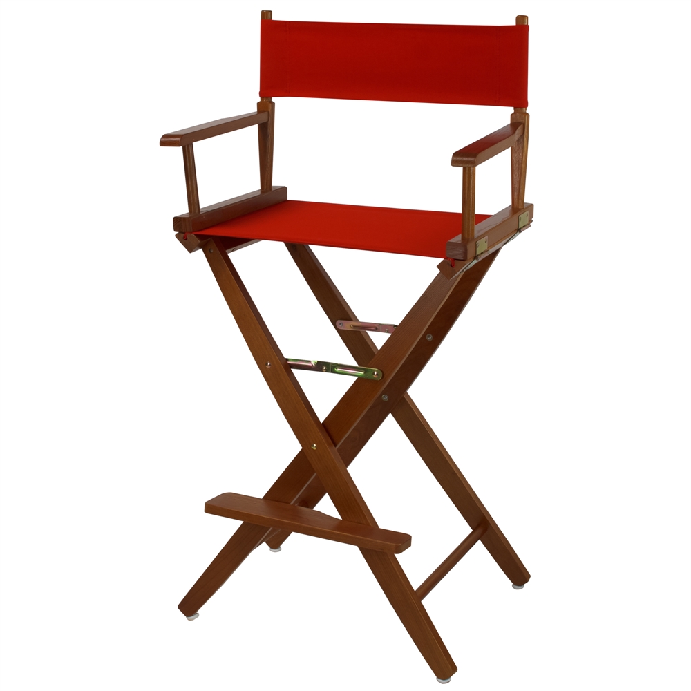 American Trails Extra-Wide Premium 30"  Directors Chair Mission Oak Frame W/Red Color Cover. Picture 4