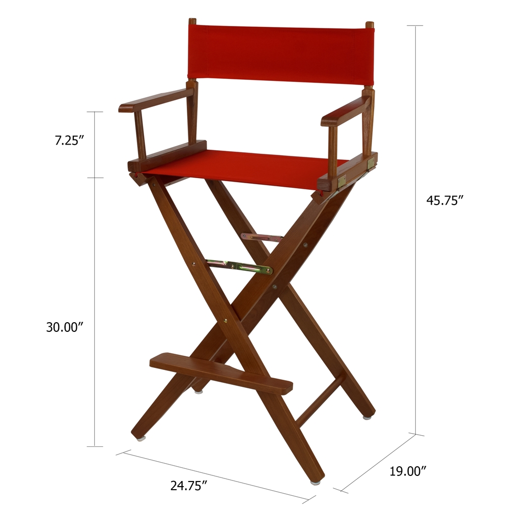 American Trails Extra-Wide Premium 30"  Directors Chair Mission Oak Frame W/Red Color Cover. Picture 5