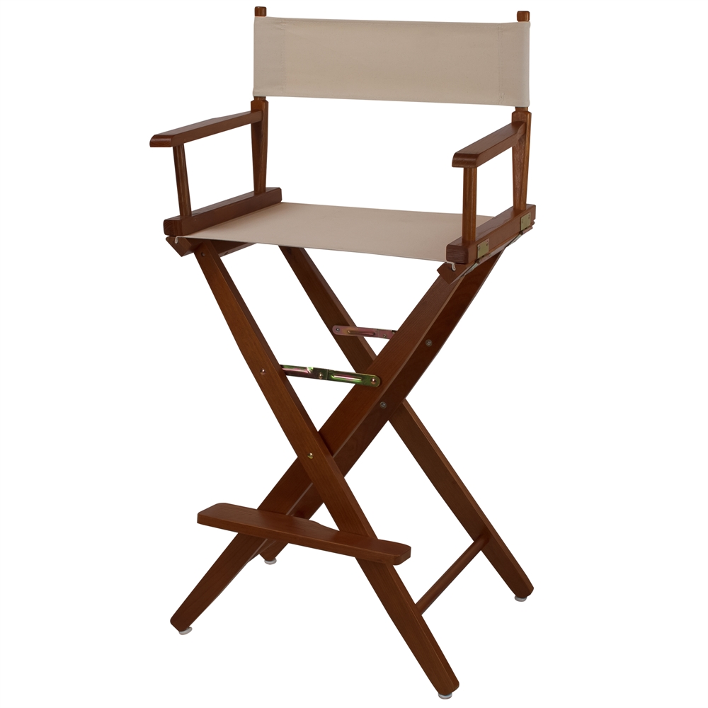 American Trails Extra-Wide Premium 30"  Directors Chair Mission Oak Frame W/Natural Color Cover. Picture 4