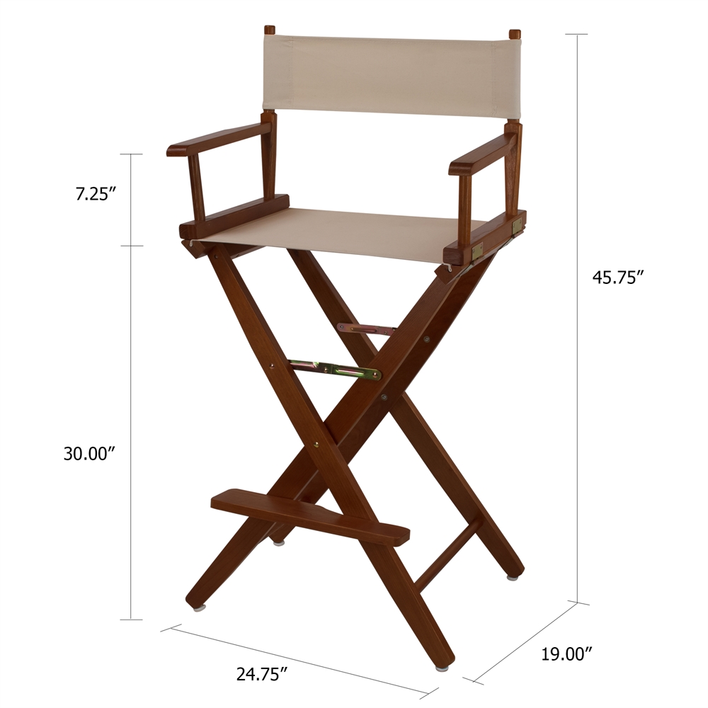 American Trails Extra-Wide Premium 30"  Directors Chair Mission Oak Frame W/Natural Color Cover. Picture 5
