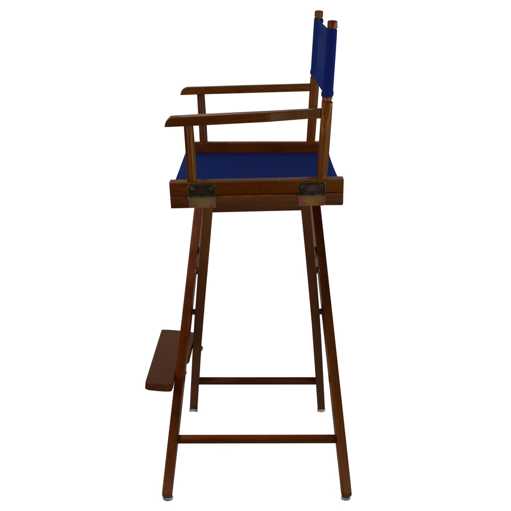 American Trails Extra-Wide Premium 30"  Directors Chair Mission Oak Frame W/Royal Blue Color Cover. Picture 2