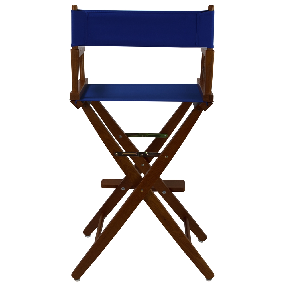 American Trails Extra-Wide Premium 30"  Directors Chair Mission Oak Frame W/Royal Blue Color Cover. Picture 3