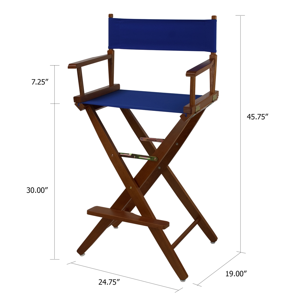 American Trails Extra-Wide Premium 30"  Directors Chair Mission Oak Frame W/Royal Blue Color Cover. Picture 5
