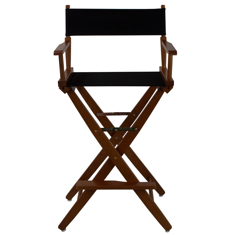 American Trails Extra-Wide Premium 30"  Directors Chair Mission Oak Frame W/Black Color Cover. Picture 1