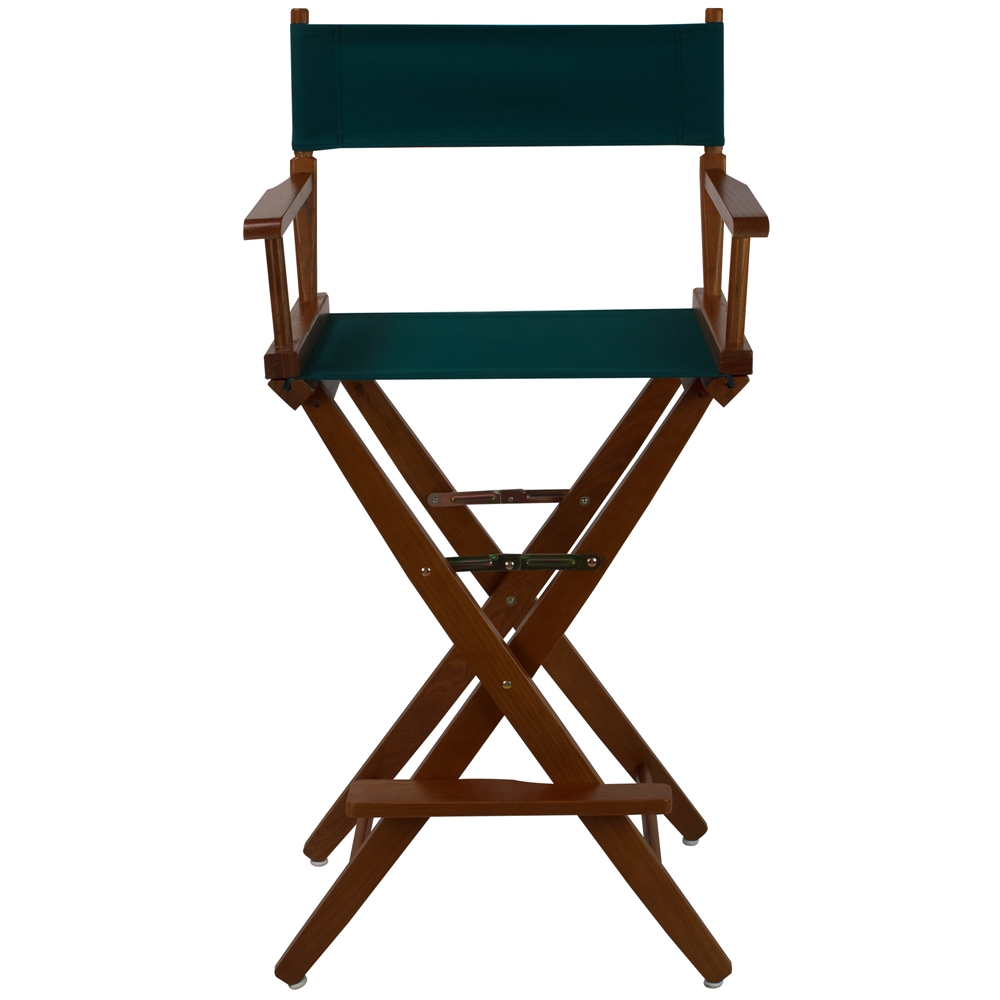 American Trails Extra-Wide Premium 30"  Directors Chair Mission Oak Frame W/Hunter Green Color Cover. Picture 1