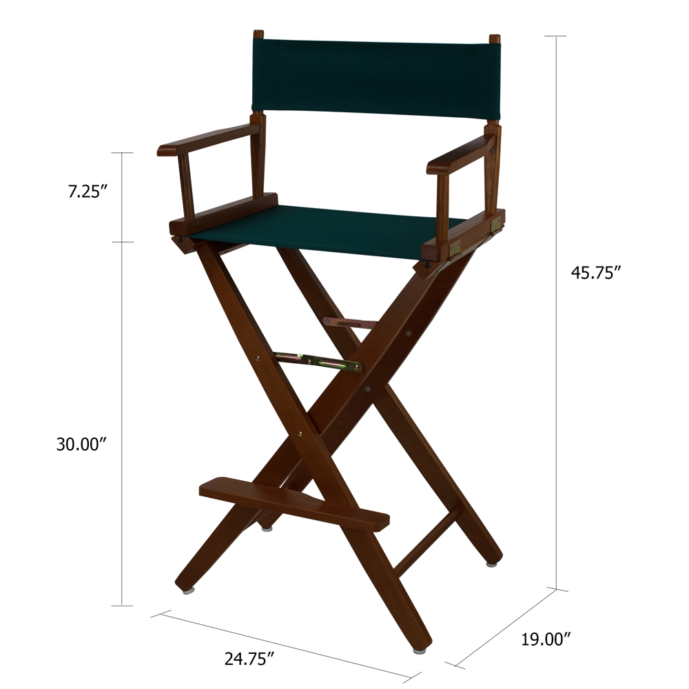 American Trails Extra-Wide Premium 30"  Directors Chair Mission Oak Frame W/Hunter Green Color Cover. Picture 5