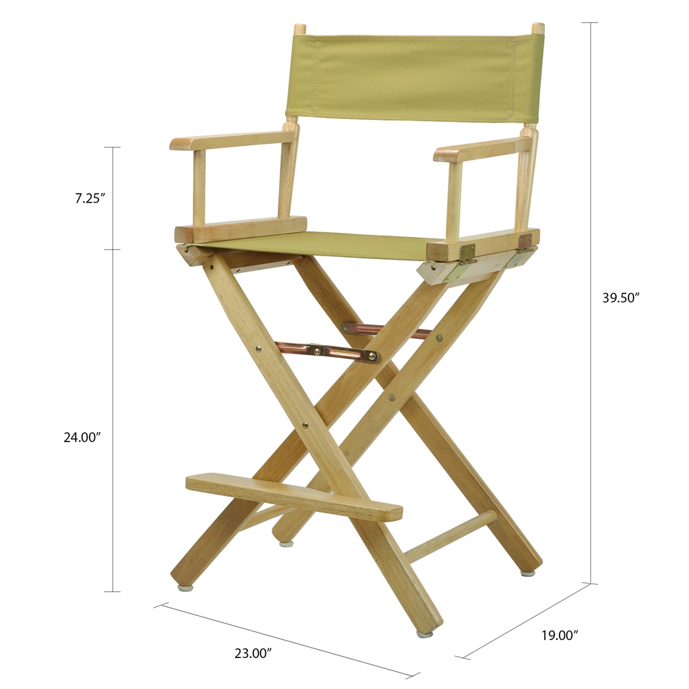 24" Director's Chair Natural Frame-Olive Canvas. Picture 5