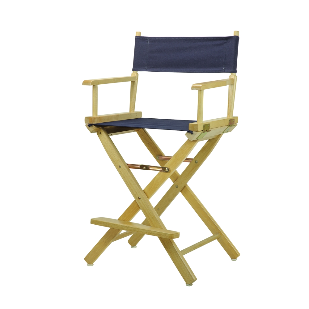 24" Director's Chair Natural Frame-Navy Blue Canvas. Picture 2