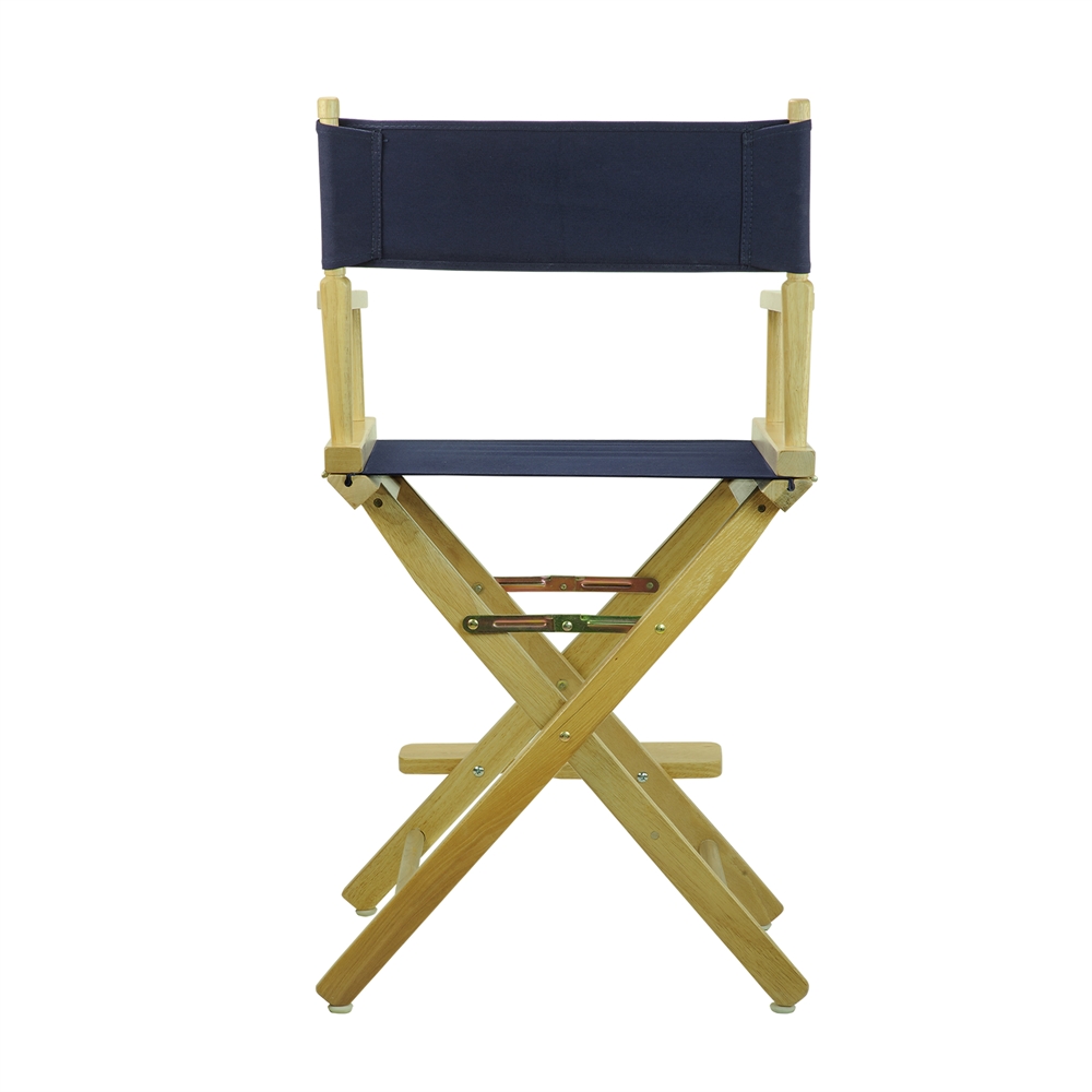24" Director's Chair Natural Frame-Navy Blue Canvas. Picture 4
