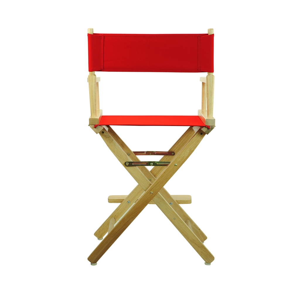 24" Director's Chair Natural Frame-Red Canvas. Picture 4