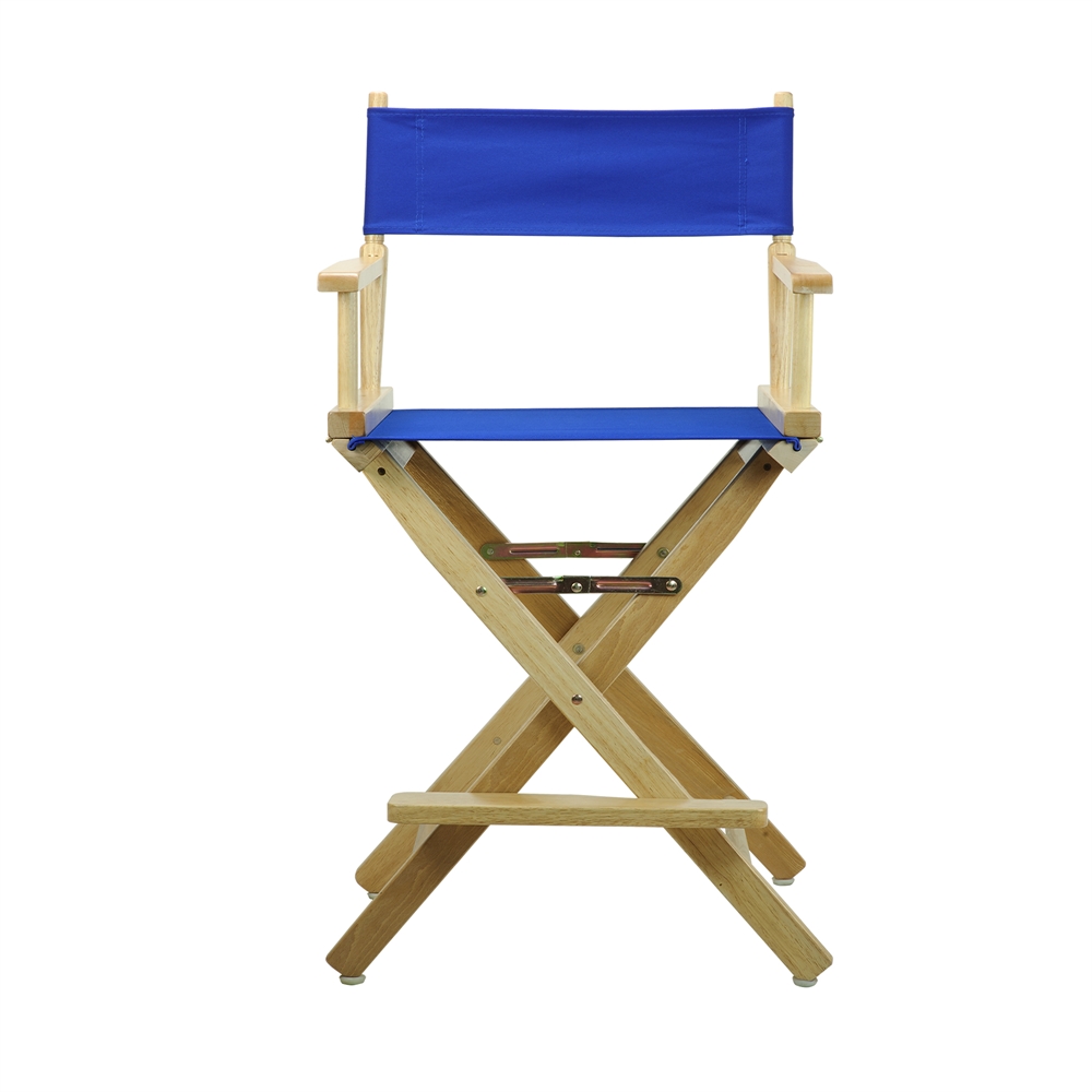 24" Director's Chair Natural Frame-Royal Blue Canvas. Picture 1
