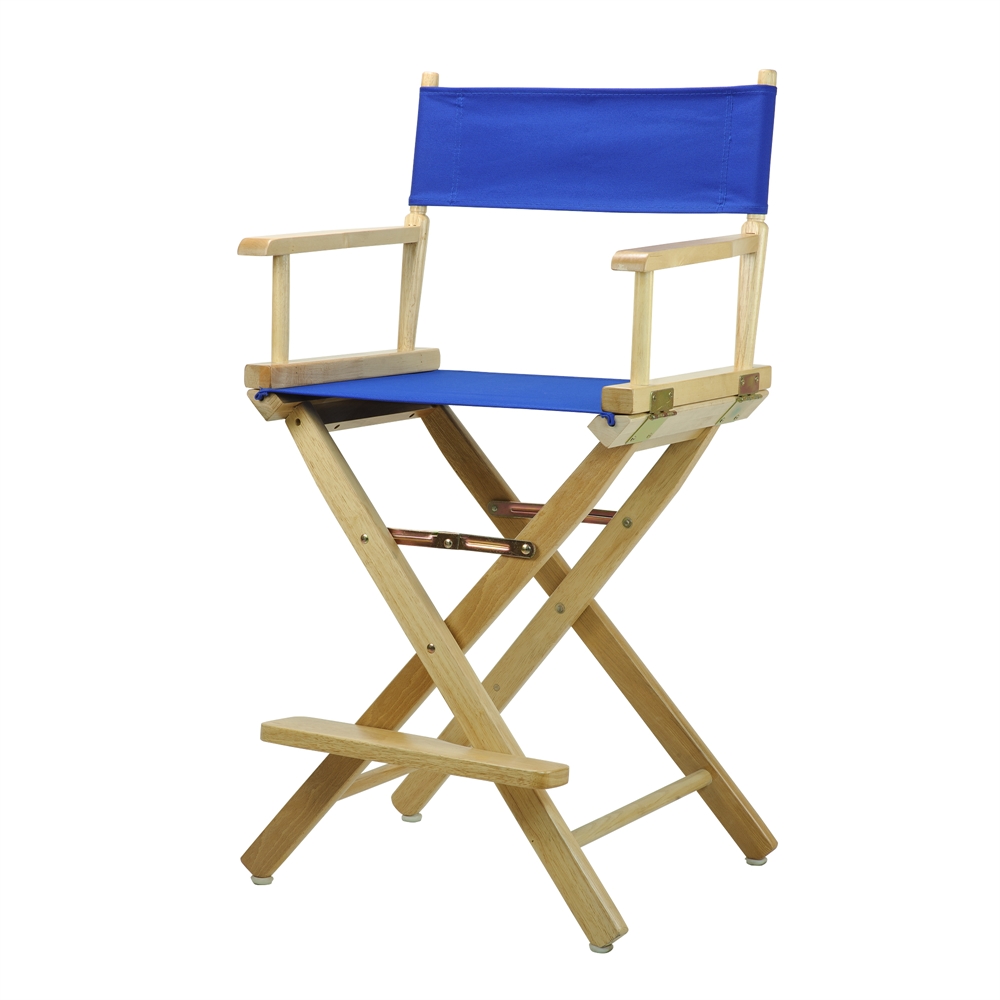 24" Director's Chair Natural Frame-Royal Blue Canvas. Picture 2