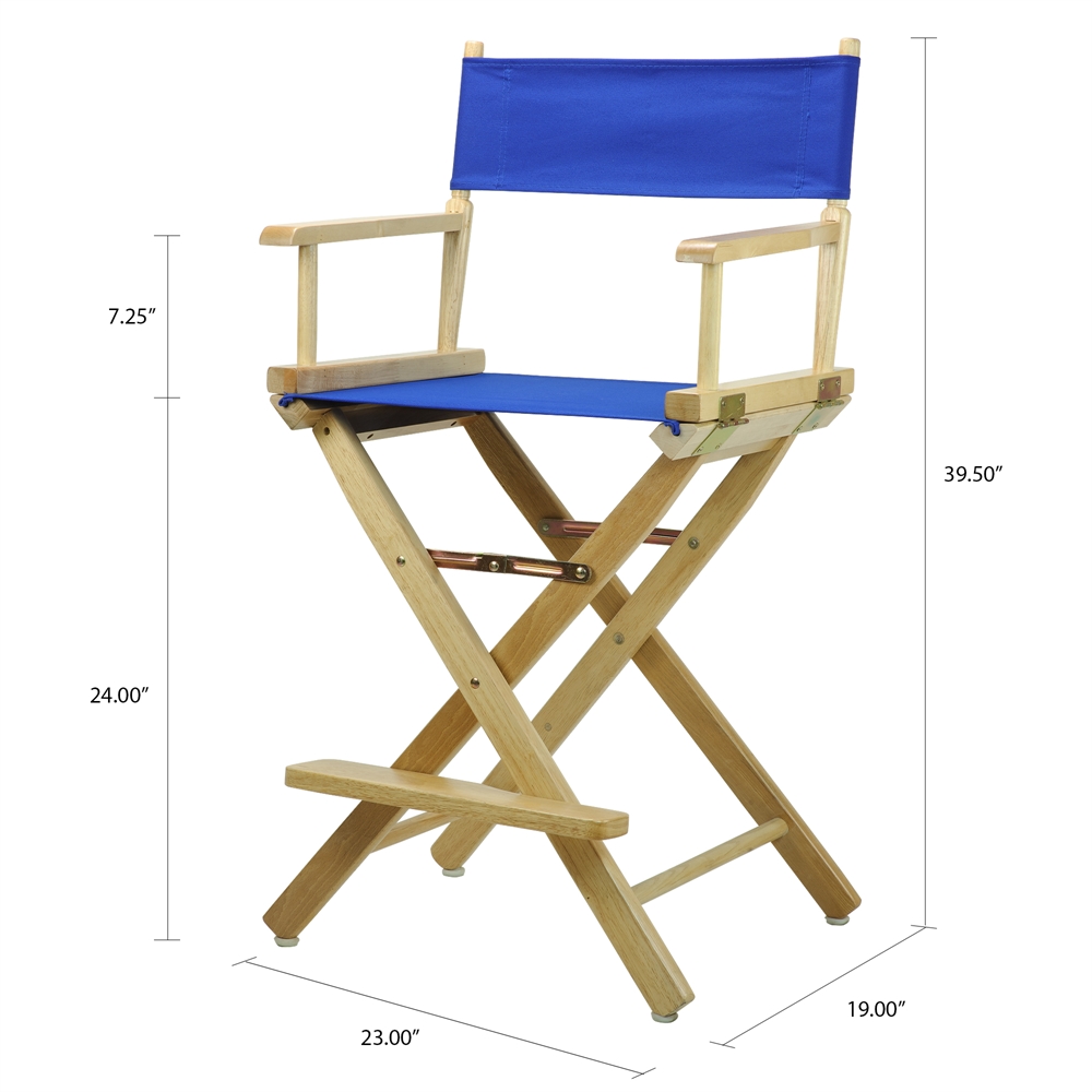 24" Director's Chair Natural Frame-Royal Blue Canvas. Picture 5