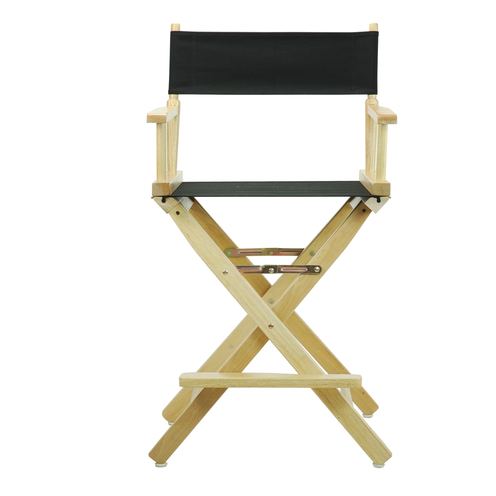 24" Director's Chair Natural Frame-Black Canvas. Picture 1