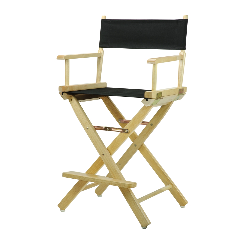 24" Director's Chair Natural Frame-Black Canvas. Picture 2