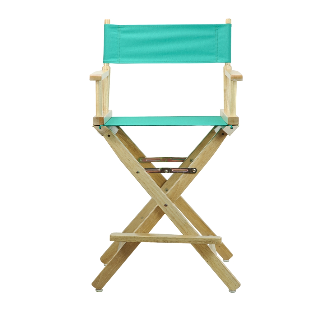 24" Director's Chair Natural Frame-Teal Canvas. Picture 1