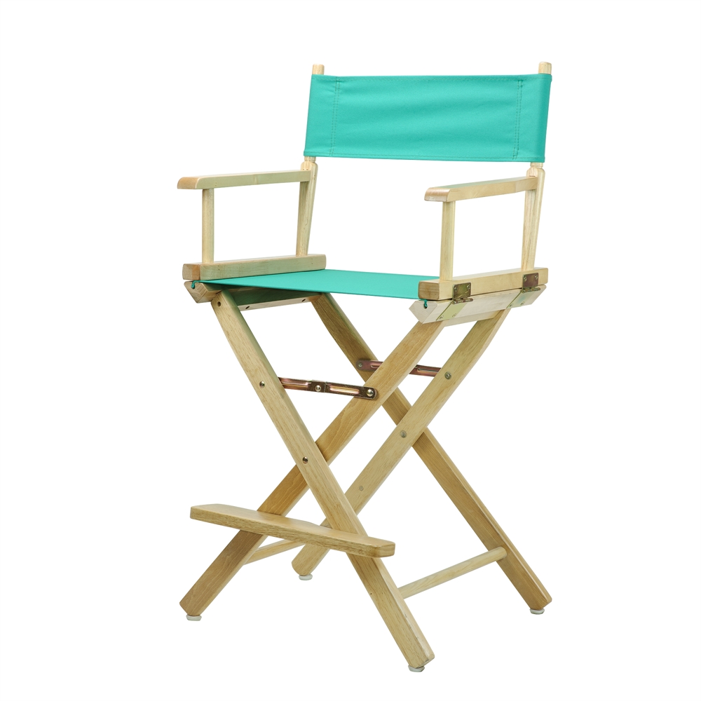 24" Director's Chair Natural Frame-Teal Canvas. Picture 2