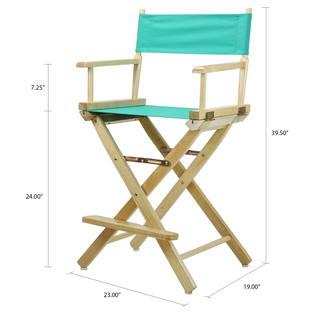 24" Director's Chair Natural Frame-Teal Canvas. Picture 5