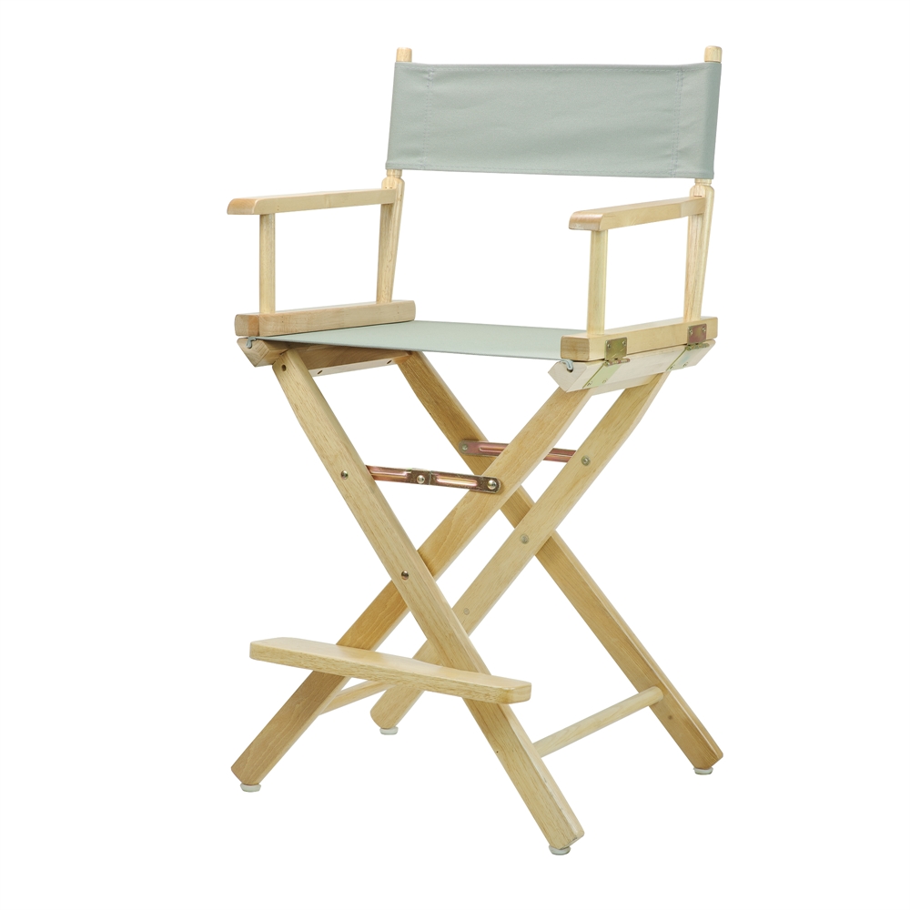 24" Director's Chair Natural Frame-Gray Canvas. Picture 2