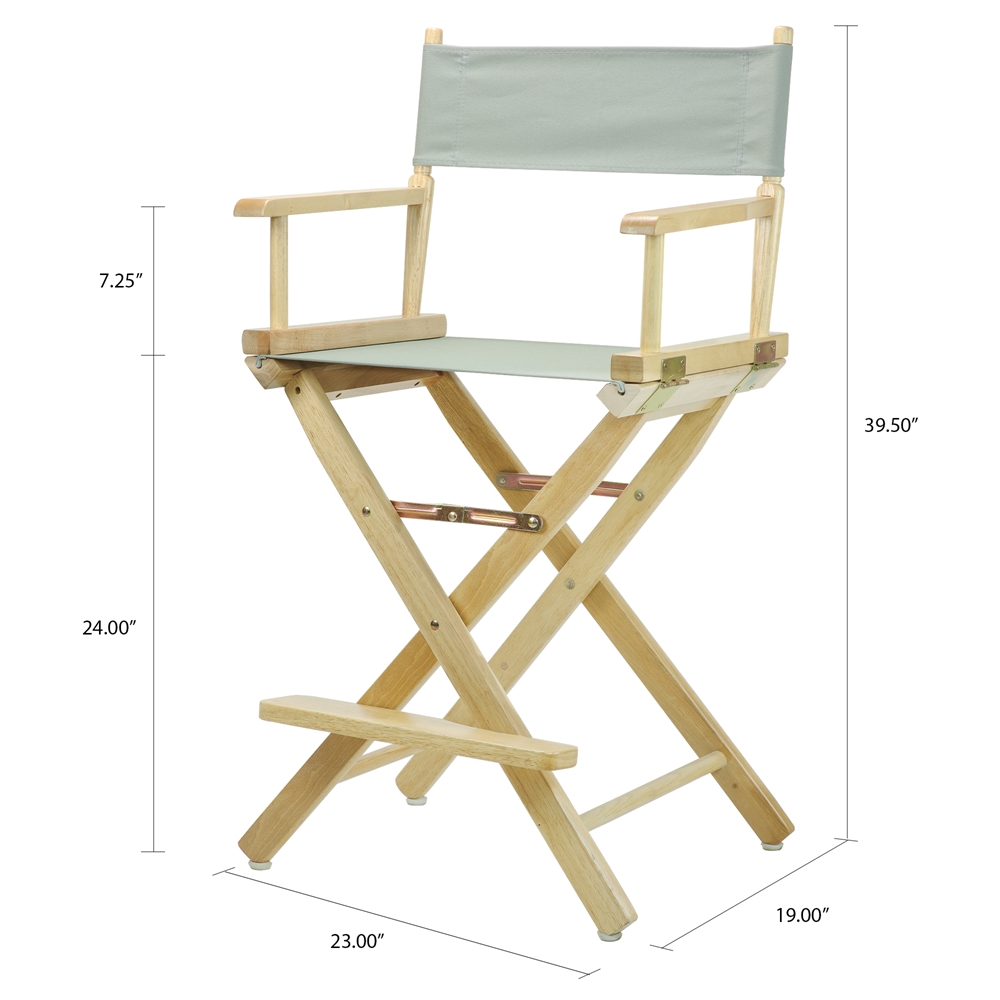 24" Director's Chair Natural Frame-Gray Canvas. Picture 5
