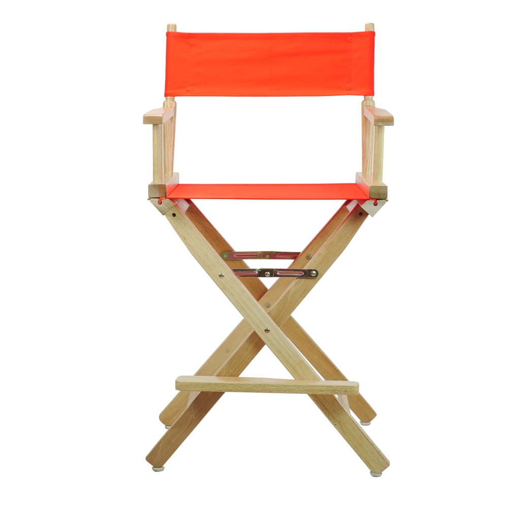 24" Director's Chair Natural Frame-Orange Canvas. Picture 1